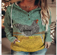 Women's Animal Wolf Print Casual Hoodie - ROUTINE FASHION